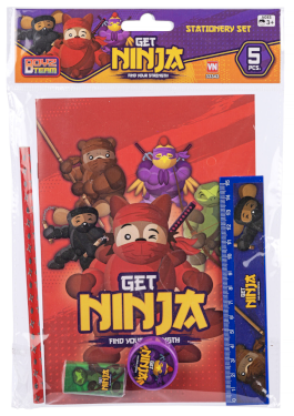 Ninja, skrivesæt, 5 delar 