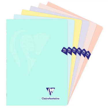 Clairefontaine, Mimesys, Notesbog, pastelfarver, A4 ternet, 1 stk. assorteret