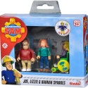 Brandman Sam figursæt med familien Sparkes, 3 figurer