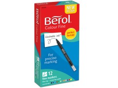 Berol filtspids farvetuscher, tynd spids (0,6 mm), forskellige färger, 1 stk. assorteret