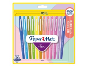 Paper Mate Flair Felt Tip Pens, Medium spids (0,7 mm), Pastelfarver, 12 styk