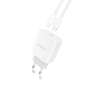Dudao 1 ports USB-C lader 2.4A hvid + Lightning kabel
