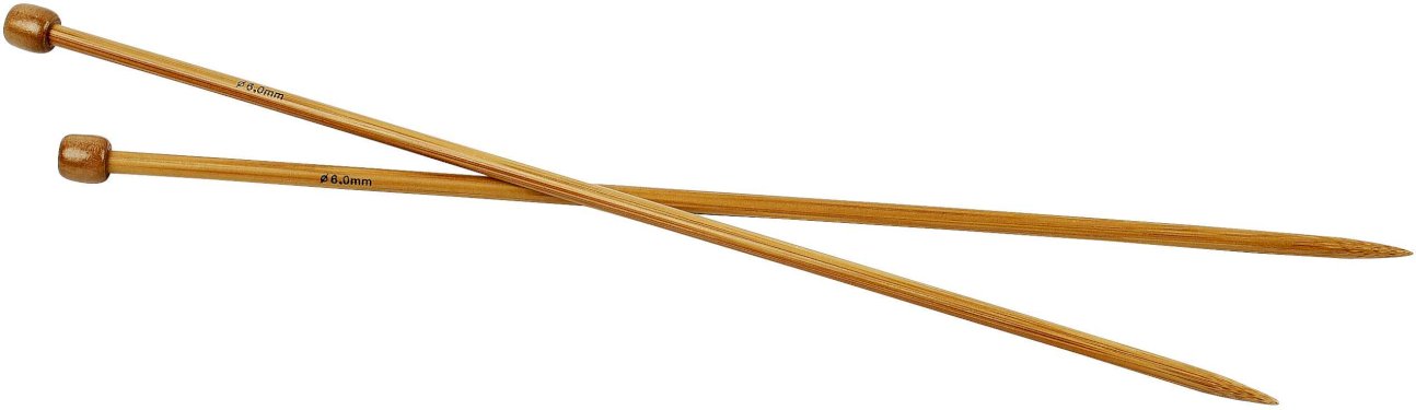 Strikkepinde, nr. 6 , L: 35 cm, 1par