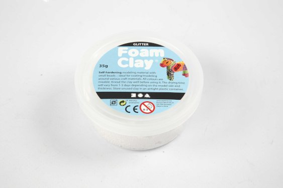Foam Clay vit, glitter, 35g