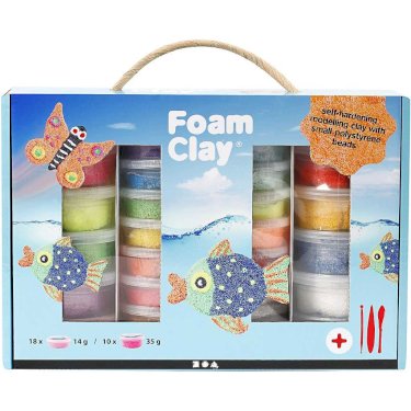 Foam Clay presentask, ass. färger, 1sæt