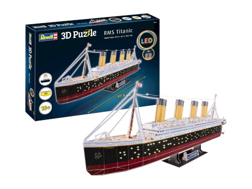 Revell 3D Puzzle, RMS Titanic LED udgaven, 266 delar