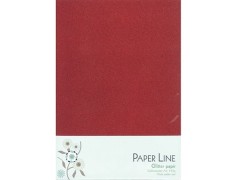 Paper Line, glitterpapir, A4, 10 ark, röd
