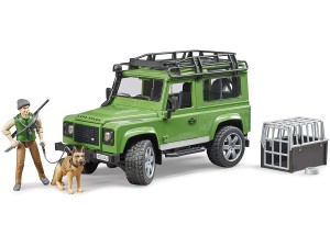 Bruder, Land Rover Defender m/ skovrider och hund