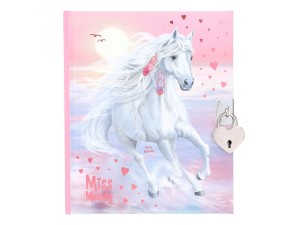 Miss Melody, dagbog m/ lås, häst och hjerter