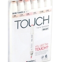 Touch Twin Brush Markers, 6 stk., hudfarver