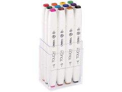 Touch Twin Brush Markers, 12 stk., basisfarver