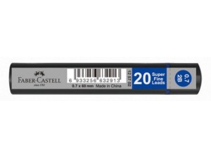 Faber-Castell, miner till stiftblyant, 0,7 mm, 2B, 20 stk.