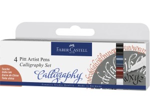 Faber-Castell Pitt Artist Pen, kalligrafi, 4 stk.