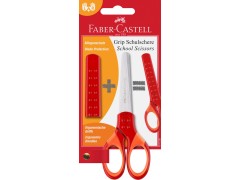 Faber-Castell Grip, skolesaks, röd