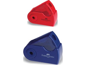 Faber-Castell Sleeve, blyantspidser, single, röd el. blå, 1 stk.