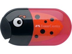 Faber-Castell, blyantspidser m/ viskelæder, nyckelpiga