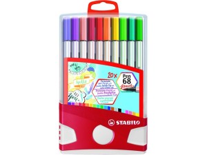 Stabilo, Pen 68 Brush, penseltuscher, Colorparade, 20 stk.