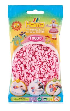 Hama Midi, pärlor, 1.000 stk., pastel rosa (95)