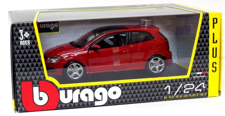 Bburago, VW Polo GTI Mark 5, röd, 1:24