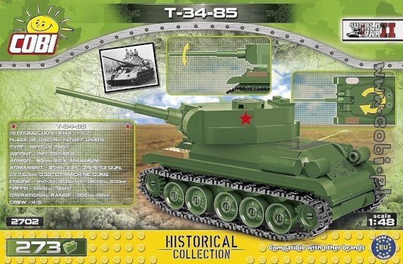 Cobi, T-34/85, sovjetisk tank, 273 delar