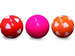 Magni, 3 bolde, 9 cm, røde färger