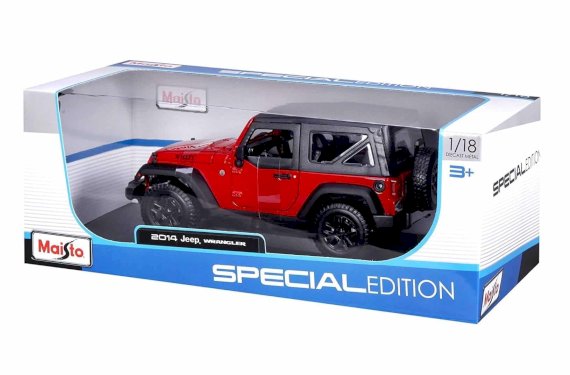 Maisto Special Edition, Jeep Wrangler 2014, röd, 1:18