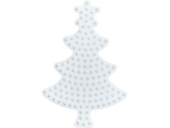 Hama Midi, pärlplatta, juletræ, vit