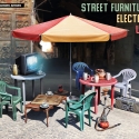 MiniArt, Street Furniture w/ Electronics & Umbrella, 1:35