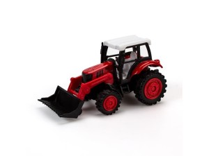 Magni, traktor m/ frontlastare och træk tilbage, röd