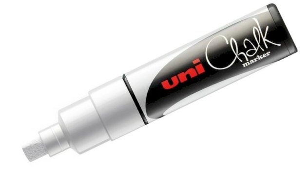 Uni Chalk PWE-8K, sletbar marker, vit