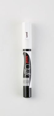 Uni Chalk PWE-3MS, sletbar marker, vit