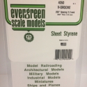 Evergreen Styrenplade, 1,0 mm m/ 1,3 mm V-riller, 15 x 30 cm