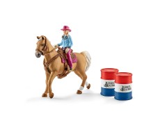 Schleich Barrel racing med cowgirl