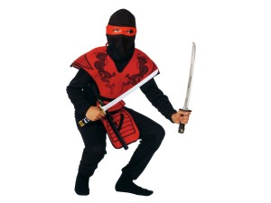 Rio, Röd ninja, dräkt, 10-12 år