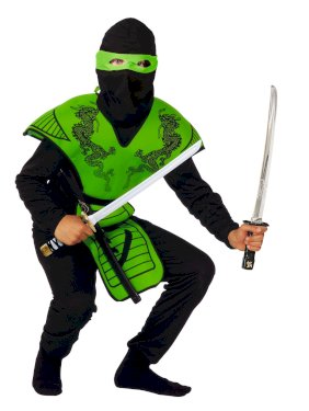 Rio, Grön ninja, dräkt, 10-12 år