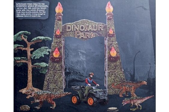 Dinosaur Park inkl. Dinosaur, planter, och køretøj med figur