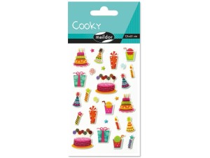 Maildor, Cooky, 3D-klistermærker, fødselsdag