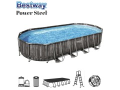 Bestway, Power Steel Oval Pool, 732 x 366 x 122cm m/tillbehør
