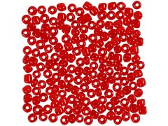 Rocailleperler, 4 mm, röd transparent