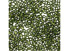 Rocailleperler, 1,7 mm, græsgrøn m/ metalkerne