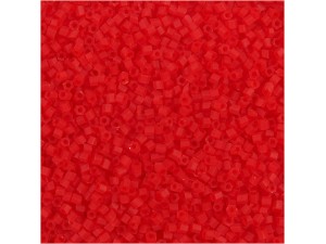 Korte rørperler, 1,7 mm, röd