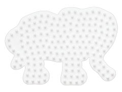 Hama Midi, pärlplatta, liten elefant, vit
