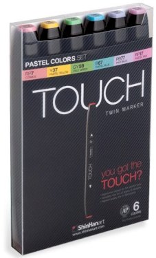 Touch Twin Markers, 6 stk., pastelfarver