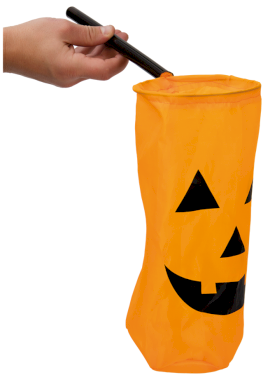Halloween-raslepose på stang, orange