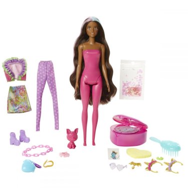 Barbie Color Reveal Peel, docka m/ keldjur och tillbehör