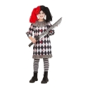 Creepy clown, dräkt, flicka, 9-10 år