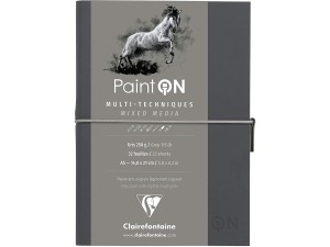 Clairefontaine, Paint On, mixed media-blok, A5, grå, plastomslag