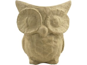 Décopatch, papmachéfigur, owl, 10 cm