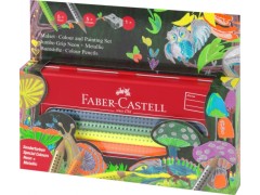 Faber-Castell Jumbo Grip, presentask, neon/metallic, 10 stk.