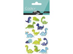 Maildor, Cooky, 3D-klistermærker, prikkede dinosaurer